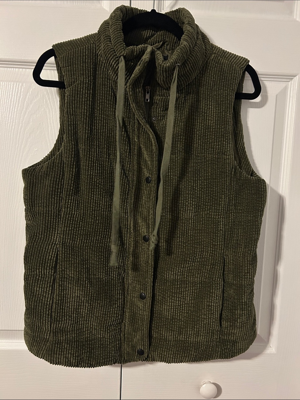Staccato Olive Green Corduroy Puffer Vest